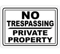 No Trespassing Private Property Sign 12X8 Inch Tin Sign Great For Garden And Yard Wall Decor