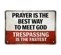 No Trespassing Sign - 30x20cm Durable Metal Aluminum | Weatherproof High Visibility Warning | Meeting Room Privacy Door Plate | Office Wall Decor | For Business Hotel Home Fence Gate