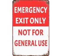 No Trespassing Sign Emergency Exit Only Not for General Use Vintage Metal Tin Signs for Home Home Pubs Man Cave Garage Cafe Store Aluminum Metal Sign 8X12 Inches
