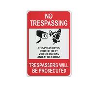 No Trespassing This Property Is Protected By Video Cameras And Attack Safe Sign, Signs Outdoor, 12 X 8 In, Sign For Home, Business, Driveway Alert