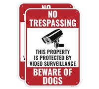 No Trespassing This Property Is Protected By Video Surveillance Beware Of Dog 14x10