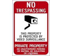 No Trespassing This Property Is Protected Private Property Aluminun Metal Tin Sign 8X12 Inches