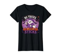 No Tricks Just Sticks Funny Phlebotomist Halloween Ghost Value Graphic T-Shirt, Women, Black, M