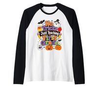 No Tricks Just Teaching First Grade Design Raglan Baseball Tee
