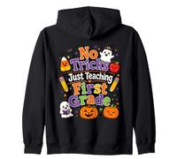 No Tricks Just Teaching First Grade Design Zip Hoodie