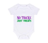 No Tricks Just Treats Halloween Statement Baby Grow Vest, 3-6 Months, White