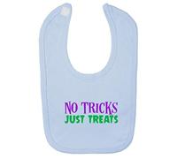 No Tricks Just Treats Halloween Statement Cotton Baby bib - Pastel Blue