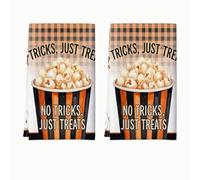 No Tricks Just Treats Popcorn Quote 2 Pcs Kitchen Towels 16x24Inch