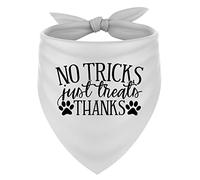 No tricks just treats thanks [DBS1] funny halloween printed dog bandana adjustable triangle scarf - Medium