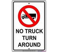No Truck Turn Around Advertisement Display Board Business Metal Tin Sign Wall Art Decor Safety Warning Signs for Outdoor & Indoor Workplace 8"x12"