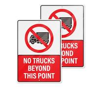 No Trucks Beyond This Point Sign 10 X 14 Inch 2 PCS