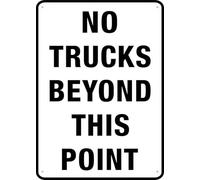 No Trucks Beyond This Point Signs Outdoor, Uv Printed Aluminum 12 X 8 In, Weatherproof And Security Signs For Home Or Business