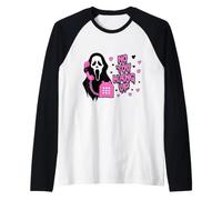 No U Hang Funny Spirit Phone Call Hearts Spooky Raglan Baseball Tee