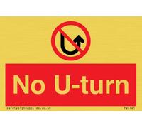 No U-turn Sign - 75x50mm - A8L
