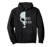 No UFO No Alien Funny Pun and Retro Grey Martian Graphic Pullover Hoodie