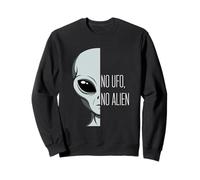 No UFO No Alien Funny Pun and Retro Grey Martian Graphic Sweatshirt