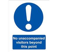 No Unaccompanied Visitors Beyond This Point Sign Health & Safety Gloss Sticker Sign Self Adhesive Gloss Decal Sticker A4 297mm x 210mm