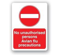 No Unauthorized Persons Avian Flu Precautions Aluminum Disease Precaution Warning Metal Sign Tin Signs Aluminum Plaque for Outdoors Use Yard Farm Fence Home Wall Decor 8x12 inch