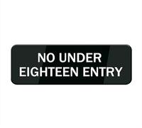 No Under Eighteen Entry Sign For House, Strong Self-Adhesive Signs For Home, 10 X 3 Inchpremium Durable Acrylic Sign For Door/Wall/Window