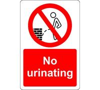 No urinating in this area Safety sign - 1.2mm Rigid plastic 200mm x 150mm