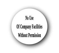 No Use of Company Facs Sign - 9.5x9.5cm Brushed Aluminium