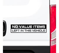 No Value Items Left in This Vehicle Decal Sticker - Van Security Warning Sign Vinyl for Work Van, Business Vehicle, Car Window or Rear Door - Anti Theft Tool Deterrent Tradesman Sticker