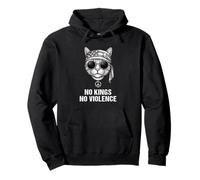 No Violence No Kings Cat Peace Sign Bandana US Flag Pullover Hoodie
