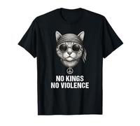 No Violence No Kings Cat Peace Sign Bandana US Flag T-Shirt