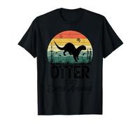 No Visible Text Detected Otter Lovers Vintage Sunset Scene T-Shirt