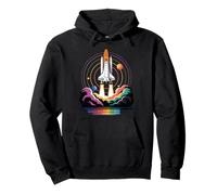 No visible text detected Rocket Lovers Vintage Space Pullover Hoodie