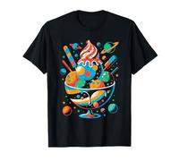 No Visible Text Detected Space Ice Cream Lovers Cosmic Vibe T-Shirt