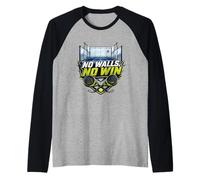 No Walls No Win - Funny Padel Tennis Raglan Baseball Tee
