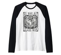 No War But Class War Labor Day Flag Thorny Flower Raglan Baseball Tee