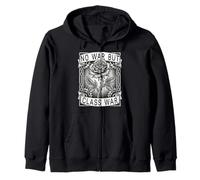 No War But Class War Labor Day Flag Thorny Flower Zip Hoodie