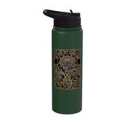 No War But Class War Resist Thorny Flower Nouveau Art Stainless Steel Insulated Water Bottle