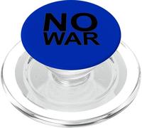 No War Large Writing in Black with Grey Border PopSockets PopGrip for MagSafe