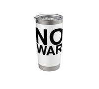 No War Large Writing in Black with Grey Border Stainless Steel Insulated Tumbler
