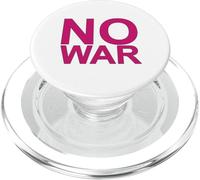 No War Large Writing in Pink with Grey Border PopSockets PopGrip for MagSafe