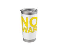 No War Large Writing in Yellow with Grey Border Stainless Steel Insulated Tumbler