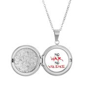 no war no violence love peworld Locket Necklace Hold Picture Jewelry Birthday Gift