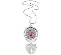 no war no violence love peworld Pendant Angel Wings Rotating Necklace Jewelry