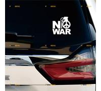No War Sticker Decal Vinyl Text - 2 Pack White 10.2cm - for Car Boat Laptop Cup No Background Die-Cut