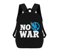 No War We Want Peace Backpack Unisex 17Inch Lightweight Travel Daypack Laptop Backpacks with 1 Main Compartment And Side Pockets
