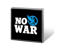 No War We Want Peace Square Badge Pin Metal Memorial Brooch Button Lapel Pins for Backpack Wedding