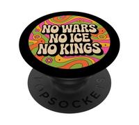 No Wars No ICE No Kings Protest Demonstration Hippy Retro PopSockets Adhesive PopGrip