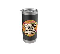 No Wars No ICE No Kings Protest Demonstration Hippy Retro Stainless Steel Insulated Tumbler