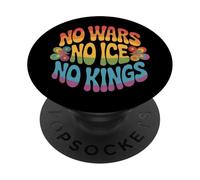 No Wars No ICE No Kings Protest Demonstration Retro Hippy PopSockets Adhesive PopGrip