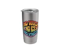 No Wars No ICE No Kings Protest Demonstration Retro Hippy Stainless Steel Insulated Tumbler
