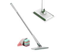 No Wash Mop | Snap-grip Mini Mop | Lazy Mops | Zero Touch Convenient Cloth Changing Mini Mops with 4 Reusable Cloths | Wet/Dry Use for Multi Cleaning Floor Bathroom Kitchen