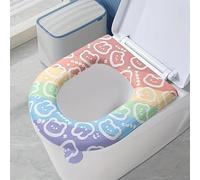 No Washing Waterproof Toilet Seat Cushion Home Bathroom Universal Toilet Ring Cover Paste Type Thickened Toilet Sitting Pads (Color 3)